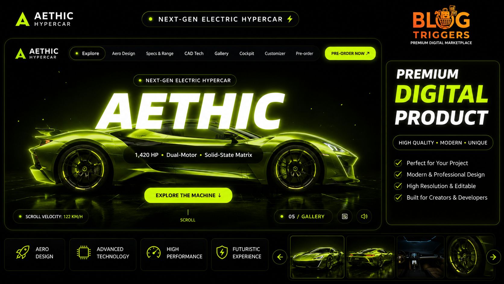 Aether Kinetic - 3D Premium Website Template