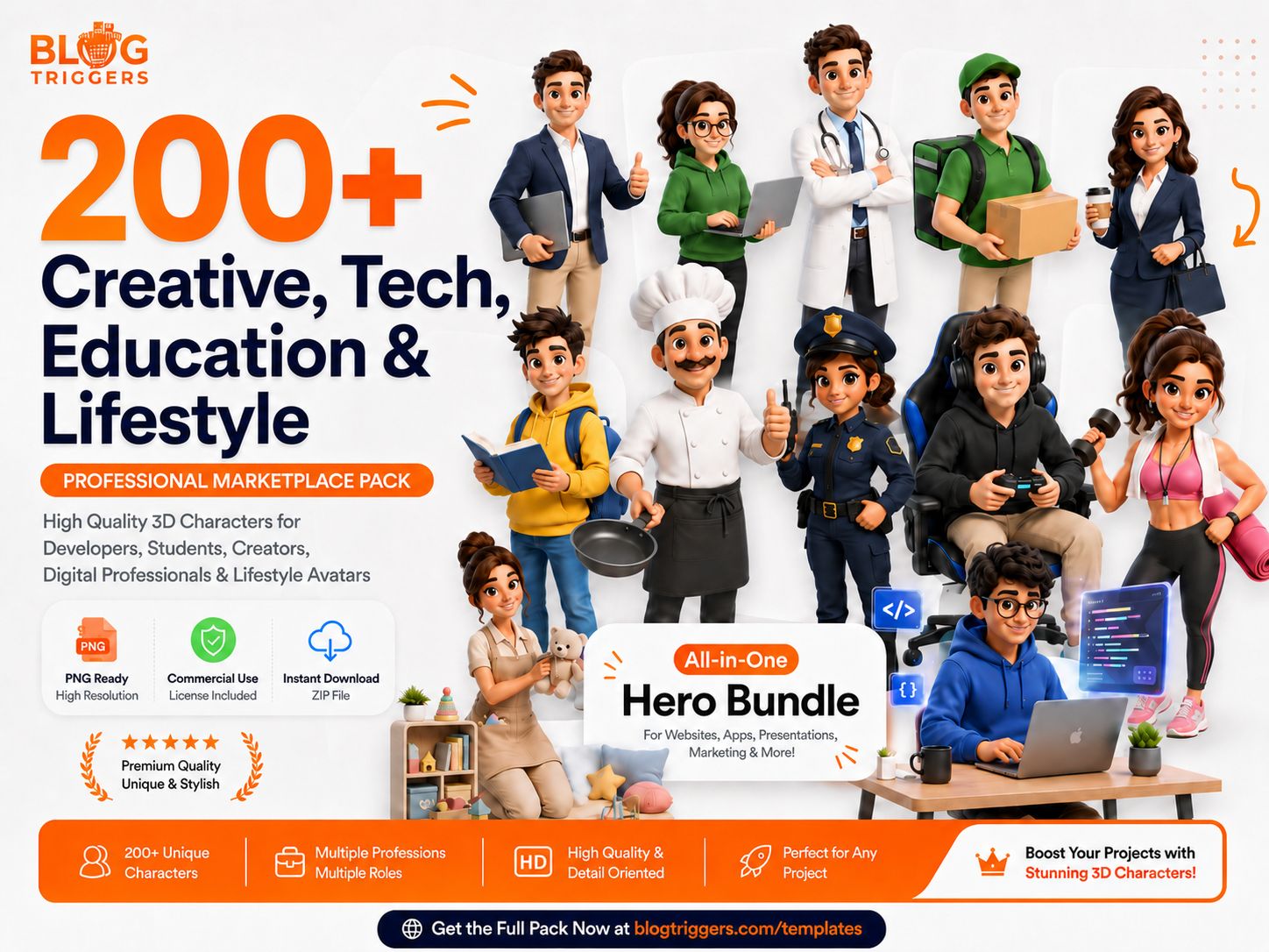 Isometric 3D Profession Character Pack